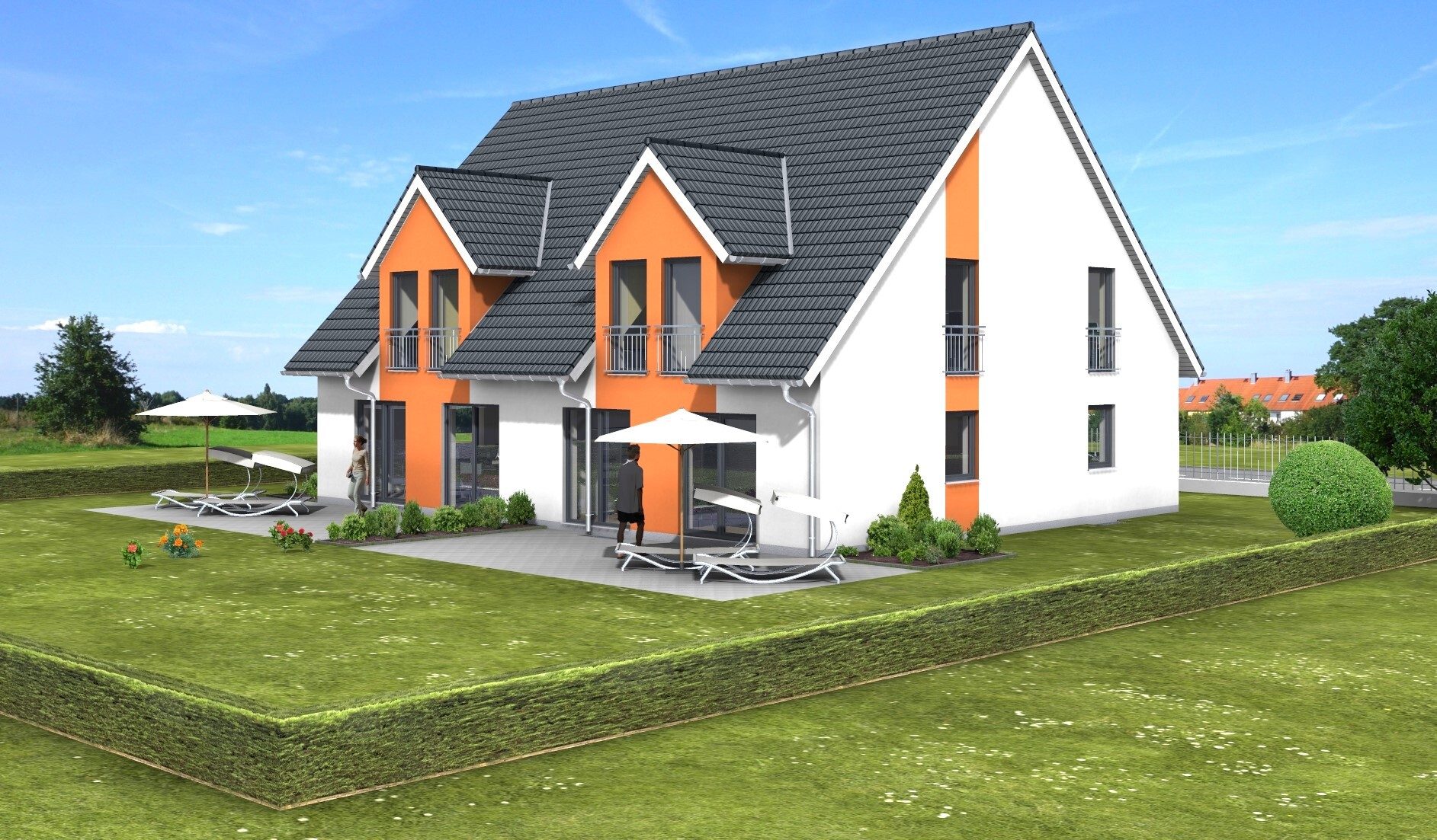 Immobilienangebot - Schwabach - Alle - Nur noch 1 Haus frei! Neubau-Doppelhaushälfte mit großem Grundstück in herrlich naturnaher Wohnlage