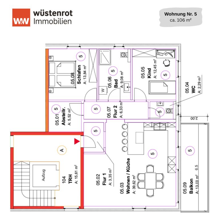 Immobilienangebot - Alzey - Alle - Erstbezug: Wohnung im 1. OG – Helle 3 Zimmer mit großem Balkon & Stellplatz