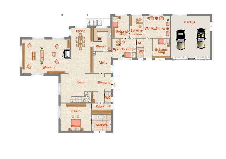 Immobilienangebot - Lemförde - Alle - Exklusives Wohnhaus mit Praxis auf großem Grundstück in Lemförde