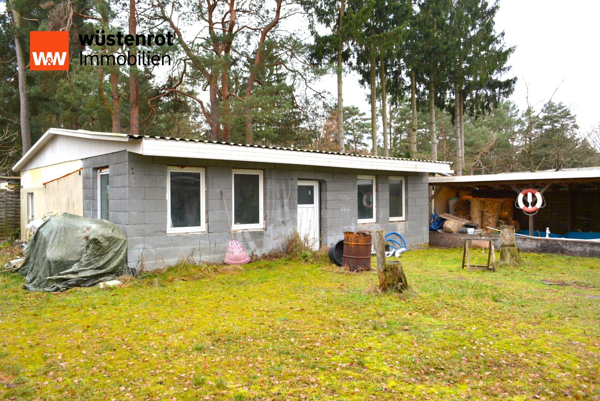 Immobilienangebot - Zühlsdorf - Alle - Gemütlicher Bungalow + ein Bungalow im Rohbau, in Zühlsdorf
