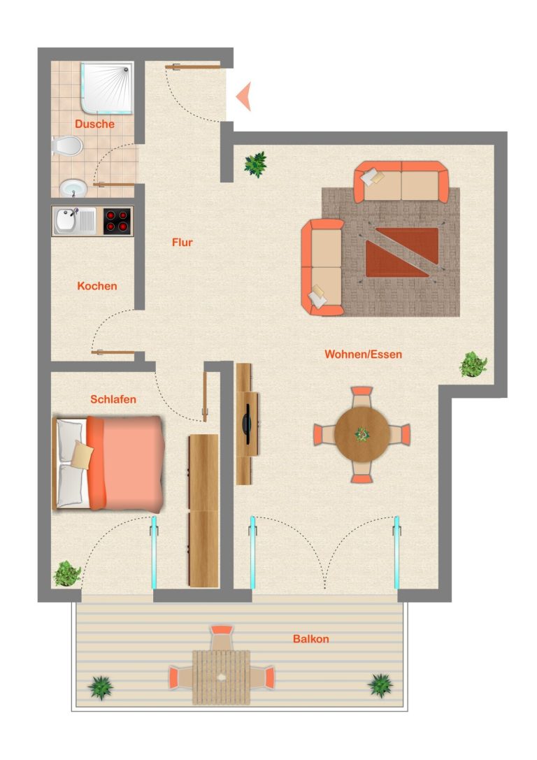Immobilienangebot - Baden-Baden / Geroldsau - Alle - *INTERESSANTE KAPITALANLAGE IN BADEN-BADEN: 2 Zimmerwohnung mit Balkon und TG-Stellplatz, naturnah*