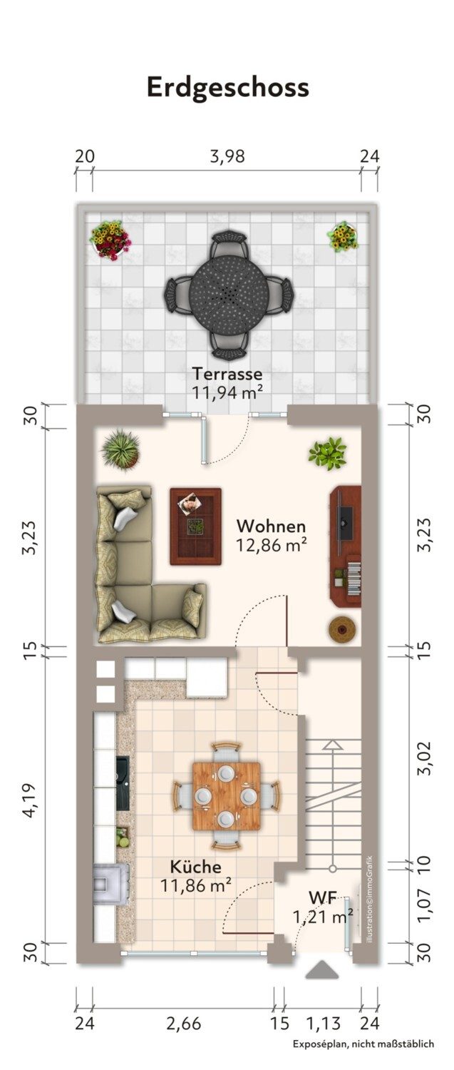 Immobilienangebot - Kiel - Alle - Viel Haus auf kompaktem Raum – teilmodernisiertes Reihenmittelhaus