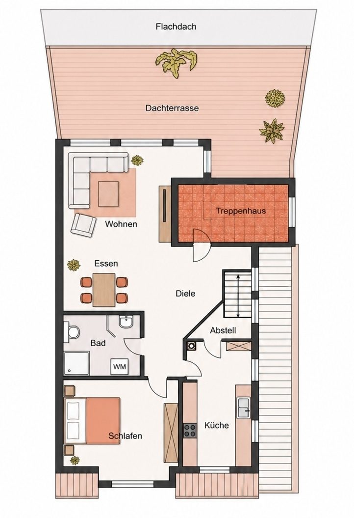 Immobilienangebot - Köln - Alle - Reserviert: Mit 3D und ROOMTOUR: Moderne Maisonettewohnung mit großer Dachterrasse – für den Landeanflug Ihrer Freunde