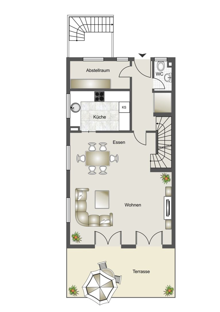 Immobilienangebot - Leingarten / Schluchtern - Alle - Großzügige Doppelhaushälfte  mit Einliegerwohnung in ruhigem Wohngebiet