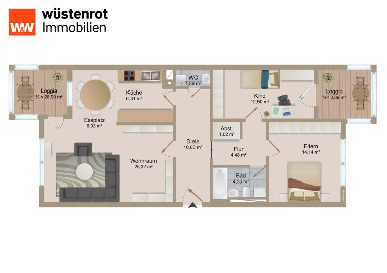 Immobilienangebot - München - Alle - Großzügige 3-Zimmer-Wohnung mit zwei Balkonen in gepflegter Wohnanlage in München-Forstenried