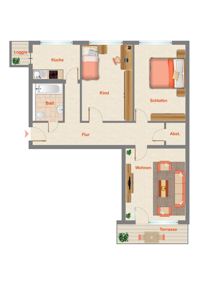 Immobilienangebot - Karlsruhe / Hagsfeld - Alle - Perfekte Kapitalanlage: 5 % Rendite + top sanierte + leerstehend + optimale Raumaufteilung für WGs