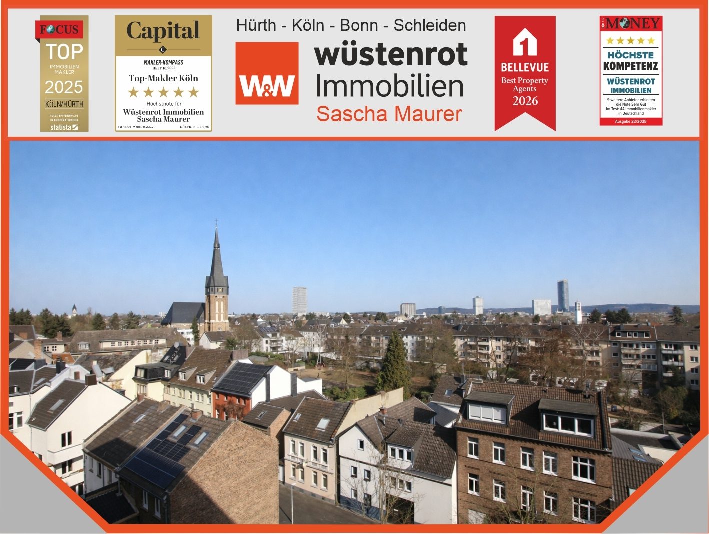 Immobilienangebot - Bonn - Alle - VERKAUFT: Mit 3D: Ihr Logenplatz über Bonn-Kessenich – helle Wohnung mit Loggia, schöner Aussicht und stufenlosem Zugang