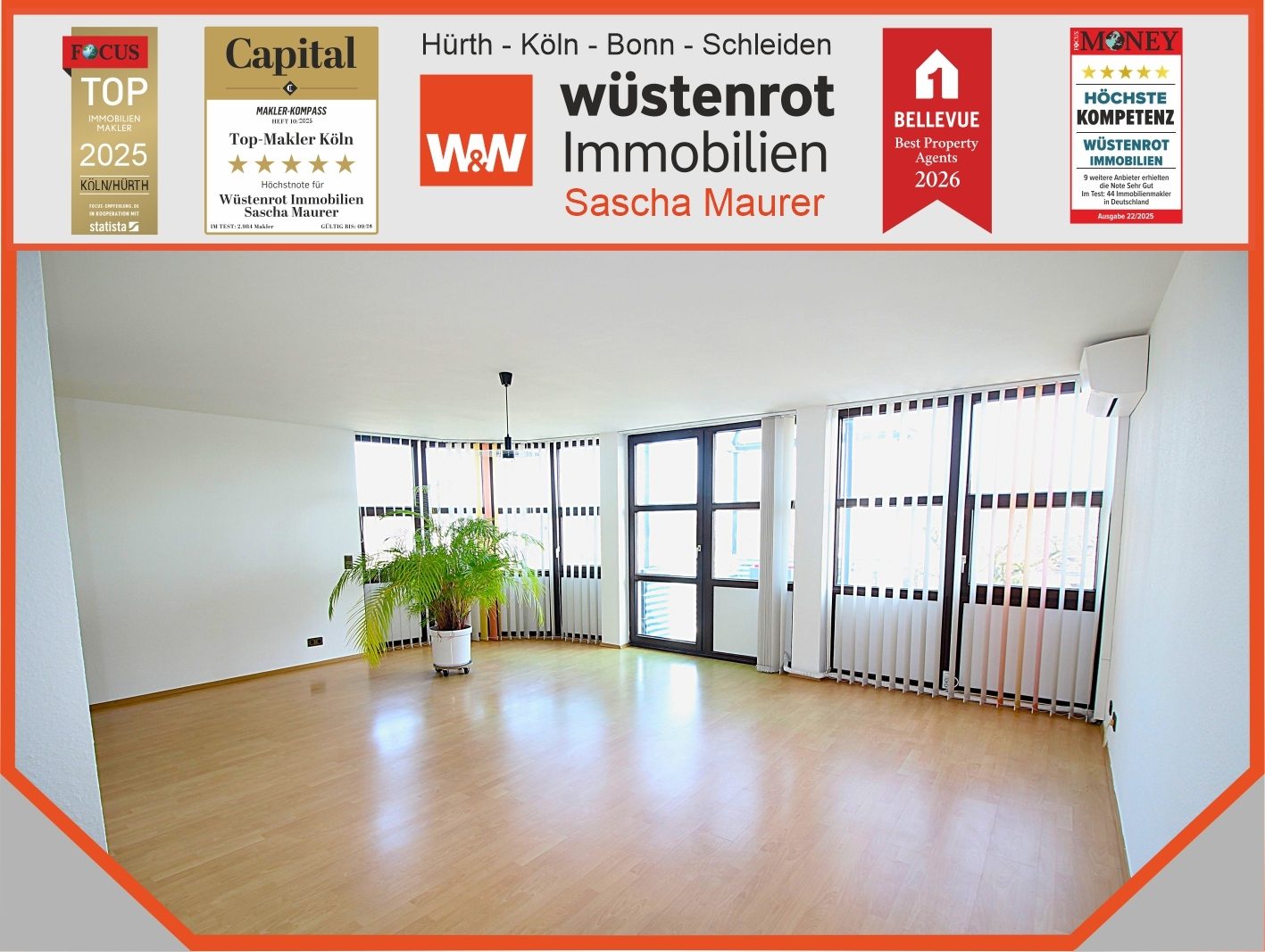 Immobilienangebot - Sankt Augustin - Alle - Bezugsfreie, barrierearme und frisch renovierte 2 Zimmer ETW mit Terrasse, Aufzug und TG-Stellplatz.