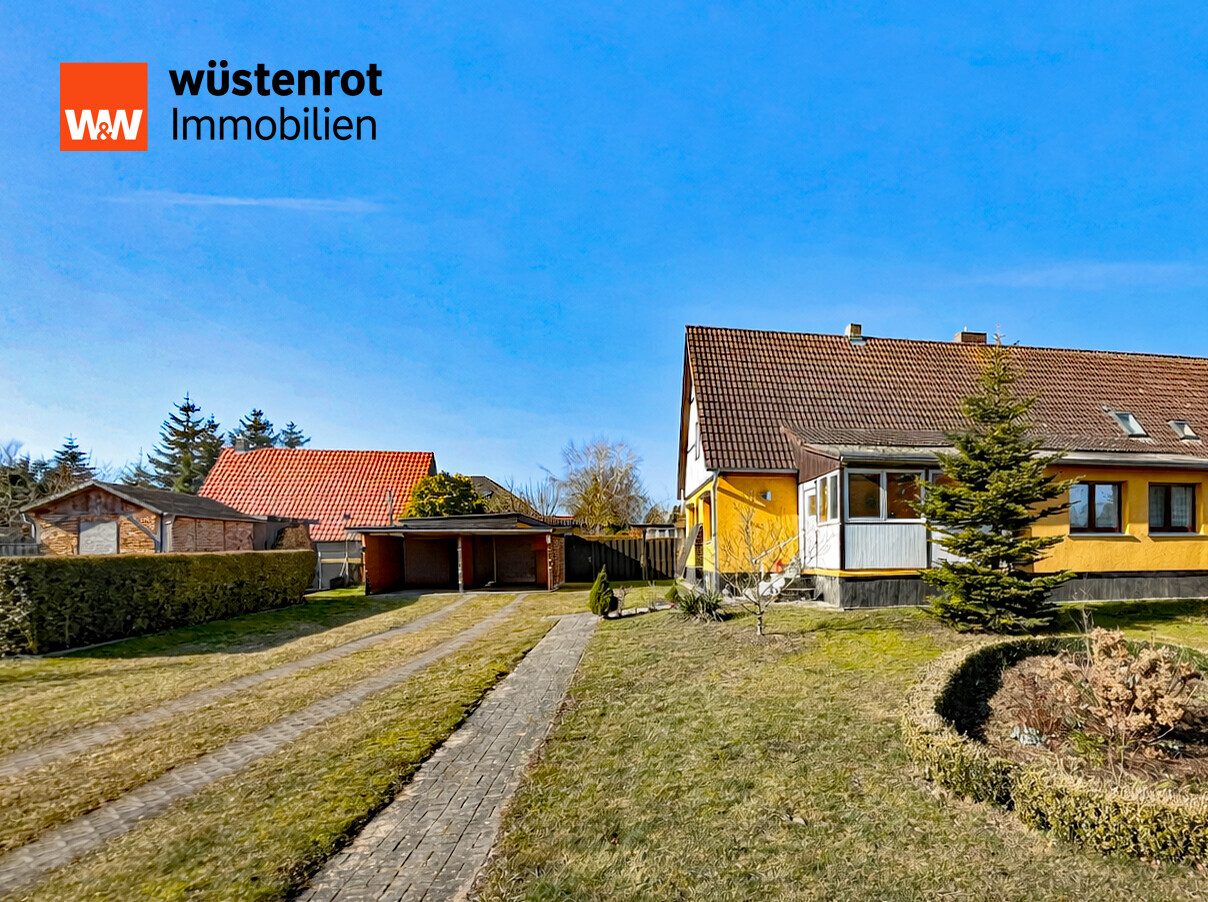 Immobilienangebot - Karlsburg - Alle - TOP MODERNISIERTE HAUSHÄLFTE MIT PHOTOVOLTAIKANLAGE + KAMINOFEN + EINBAUKÜCHE AUF GROSSEM GRUNDSTÜCK