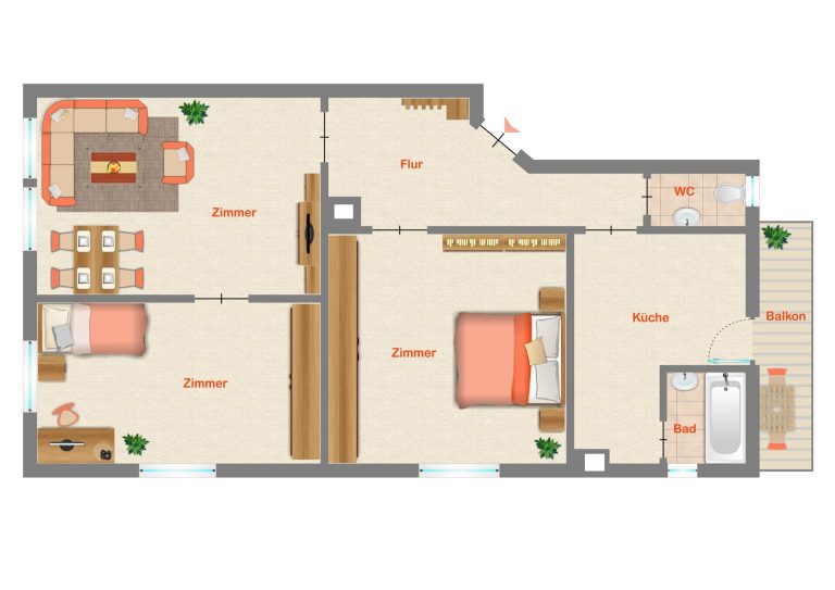 Immobilienangebot - Stuttgart - Alle - Stilvoll wohnen im Zentrum - renovierte 3-Zimmer-Wohnung in Toplage