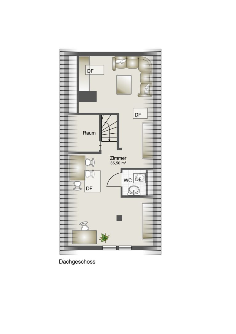 Immobilienangebot - Heilbronn - Alle - Charmante 3 Zi. DG ETW + ausgebaute Bühne - in 3-Familienhaus - Raum für Ihre Modernisierungsideen
