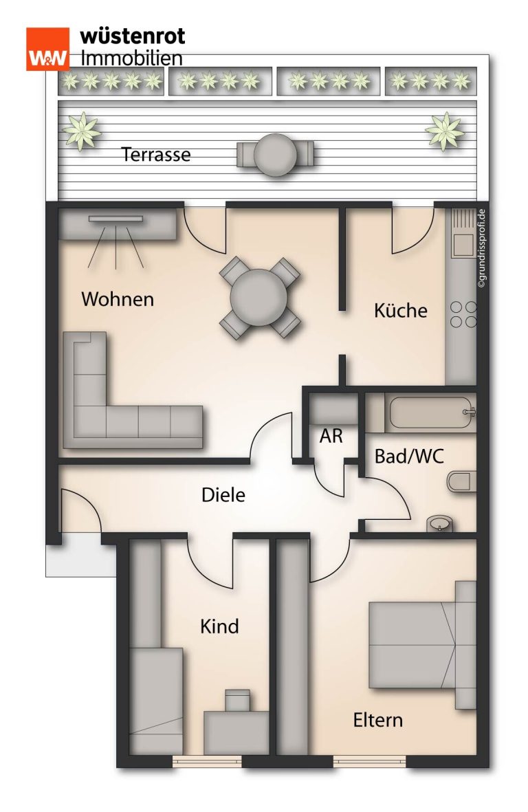 Immobilienangebot - Duisburg / Rumeln-Kaldenhausen - Alle - Ganz oben in guter Lage:
3-Zim.-Wohnung im Terrassenhaus für Junge & Junggebliebene mit TG- Stpl.