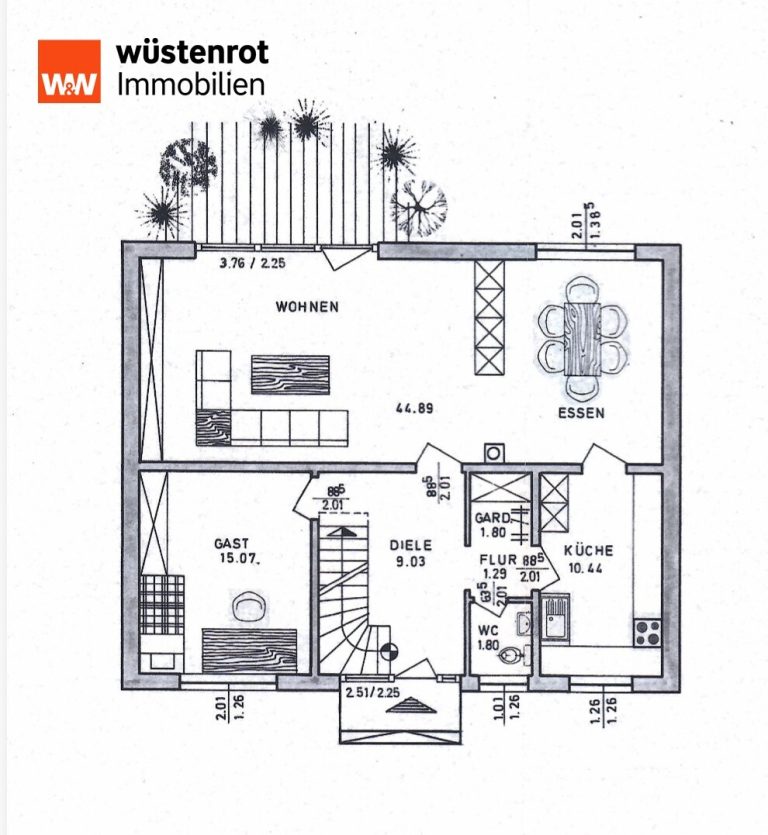 Immobilienangebot - Minden - Alle - Idyllisches Einfamilienhaus mit Wintergarten und gepflegtem, großem Garten mit zwei Terrassen