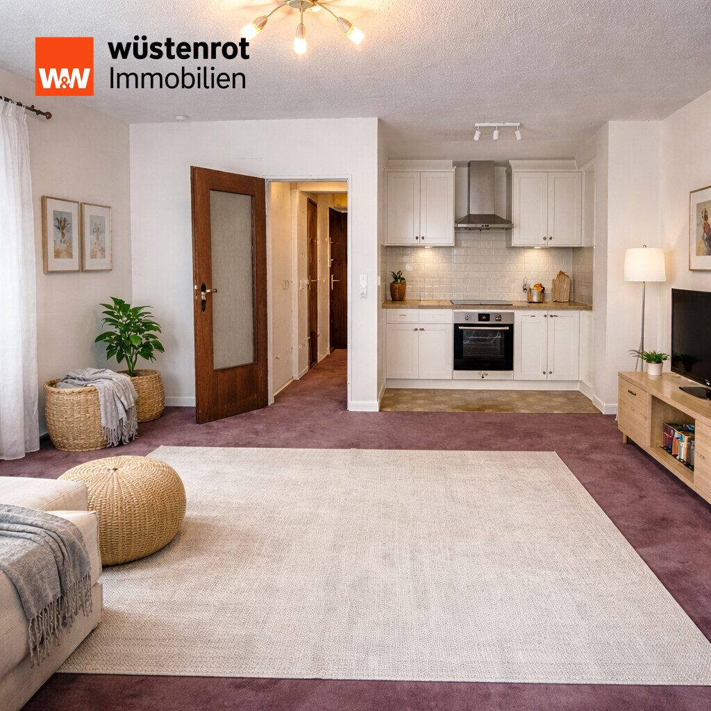 Immobilienangebot - Düsseldorf - Alle - 2-Zimmer- Wohnung mit 2 Balkonen und Tiefgaragenstellplatz in Oberbilk
