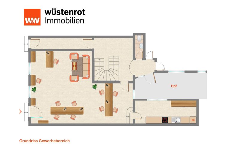 Immobilienangebot - Jüterbog - Alle - Helle, moderne Bürofläche zur Vermietung in Jüterbog mit Schaufenster direkt in der Ladenstraße