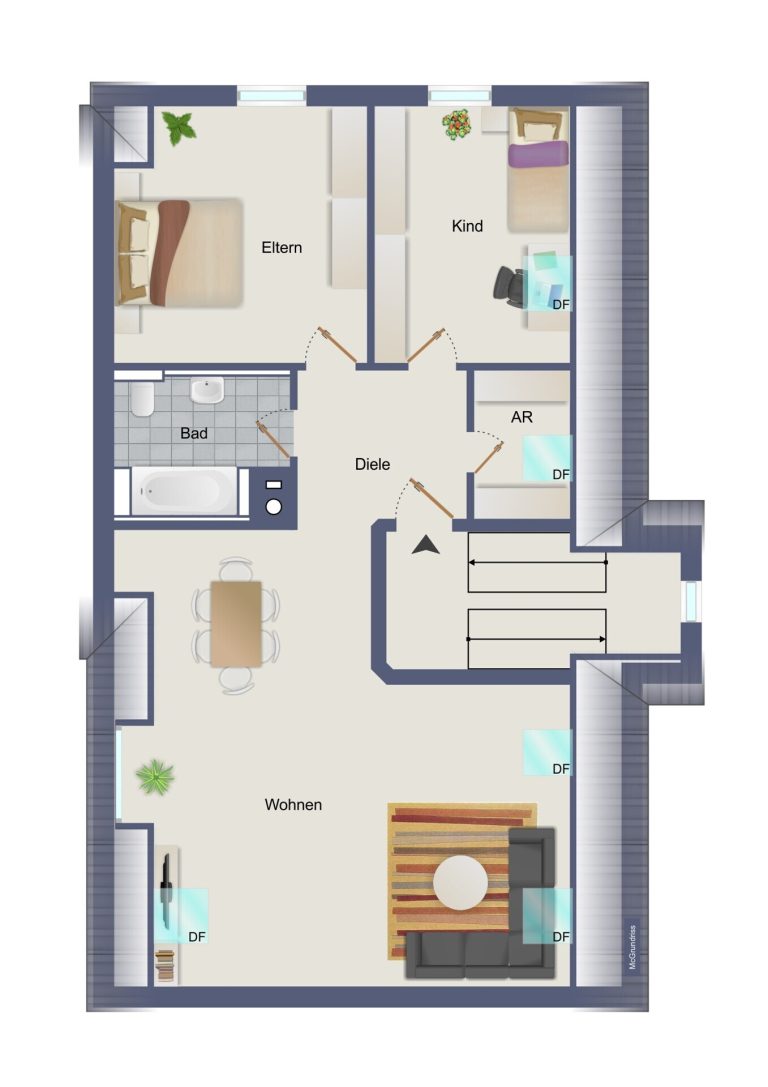 Immobilienangebot - Augsburg - Alle - Exklusive Dachwohnung mit großzügigen Räumen in zentraler, gut angebundener Lage