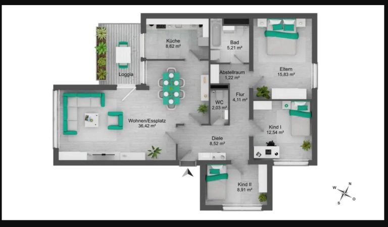 Immobilienangebot - Bonn / Tannenbusch - Alle - Gut geschnittene, barrierearme und bezugsfreie 4 Zimmer-Wohnung mit Balkon und Tiefgaragenstellplatz
