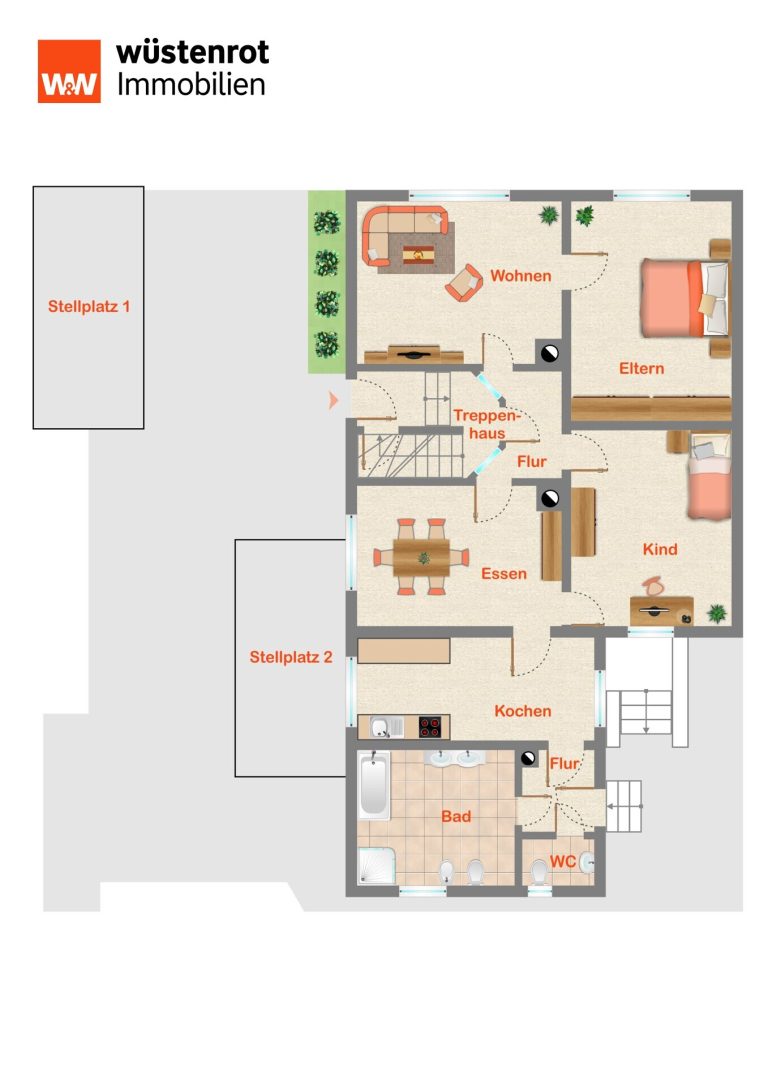 Immobilienangebot - Ötigheim - Alle - ENTFALTUNG IM ZWEIFAMILIENHAUS: 2 Etagen mit 6 Zimmer, KFZ-Stellplätze, schöne und sehr ruhige Lage*