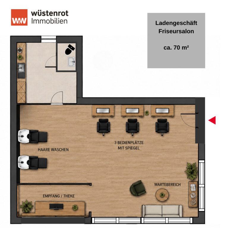 Immobilienangebot - Wörrstadt - Alle - MFH in Wörrstadt: 2 Wohnungen und Gewerbe (Friseursalon) – solide Kapitalanlage