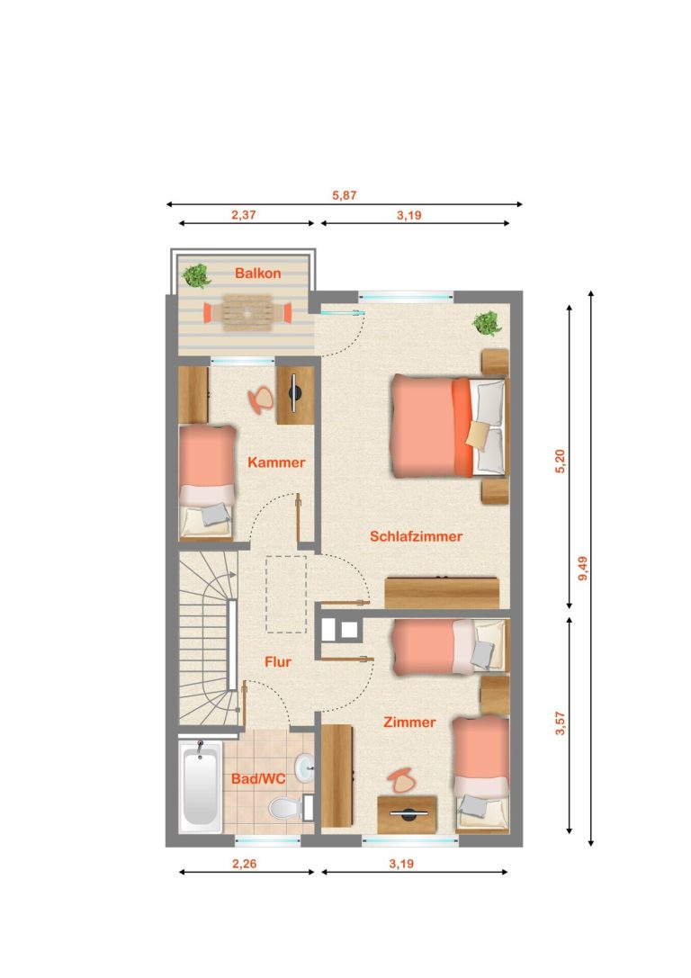 Immobilienangebot - Waiblingen - Alle - TOP-Infrastruktur und dennoch ruhig gelegen: Reihenmittelhaus mit Ausbaupotential!