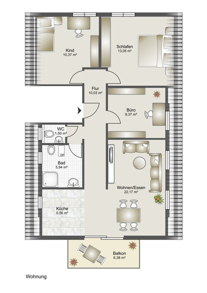 Immobilienangebot - Heilbronn - Alle - Hochwertige 4 Zimmer DG-Whg in vollständig saniertem Dreifamilienhaus mit bester Energieeffizienz A+