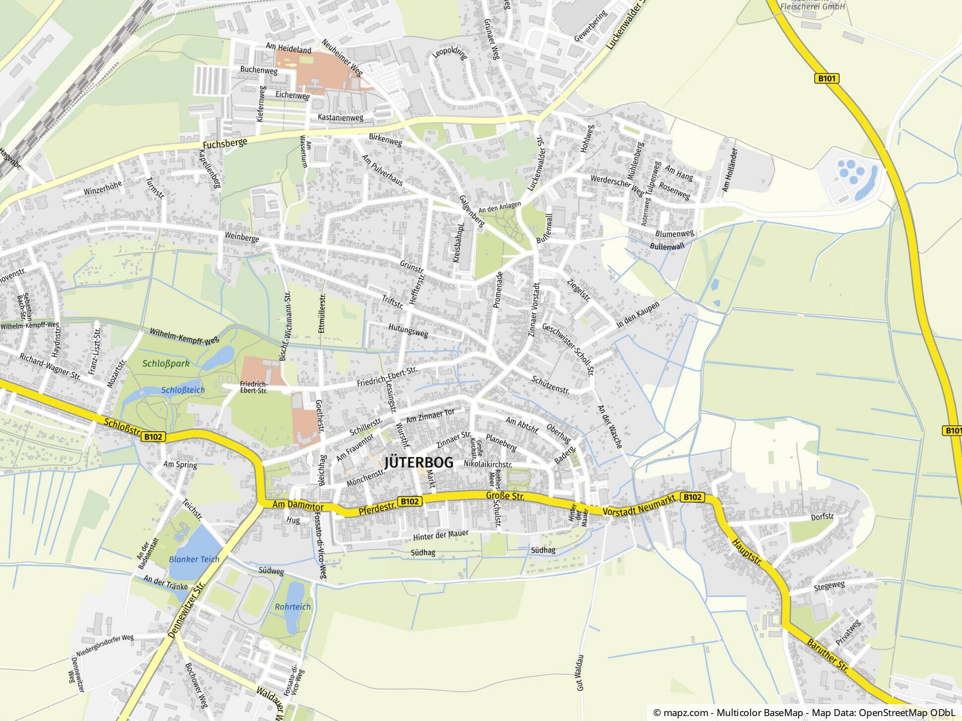 Kartenausschnitt Lageplan Immobilienangebot - Jüterbog - Alle - Bauplatz in historischem Umfeld mit perfekter Infrastruktur in Toplage von Jüterbog zu verkaufen!!!