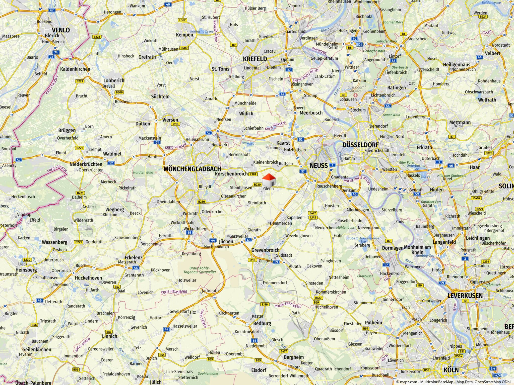 Immobilienangebot - Korschenbroich / Glehn - Alle - Strategisch top gelegen -  Gewerbegrundstück zwischen Düsseldorf, Neuss und M'Gladbach