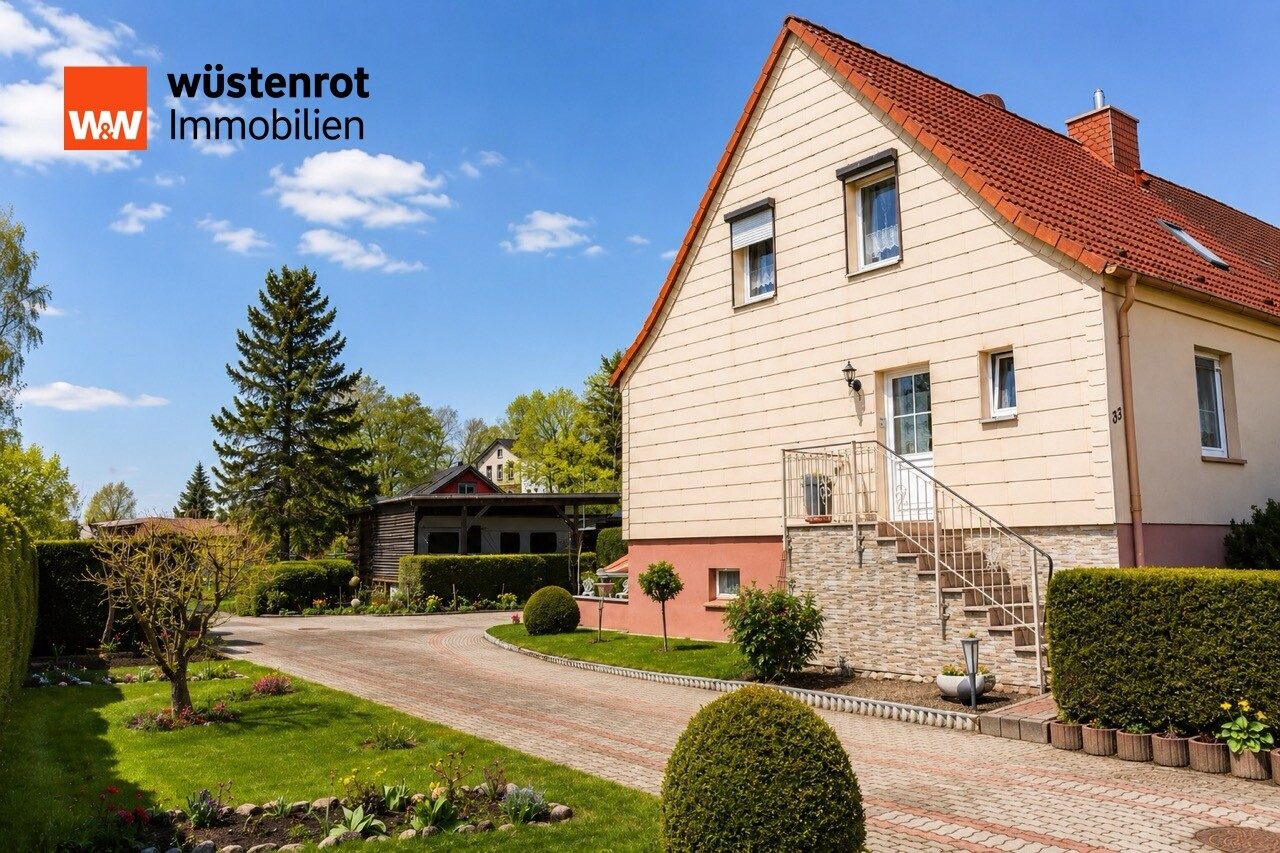 Immobilienangebot - Richtenberg - Alle - Wohnhaus mit zusätzlichem Baugrundstück – gepflegte DHH auf 1.989 m² Grundstück in Richtenberg