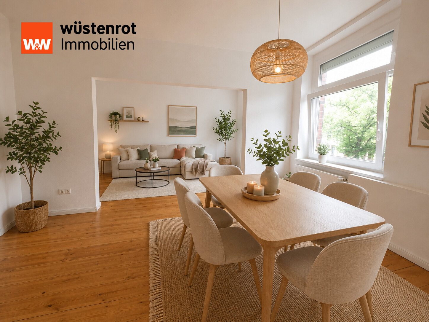 Wohnzimmer und offener Essbereich Immobilienangebot - Duisburg / Neudorf-Süd - Alle - Teilrenoviertes Mehrfamilienhaus mit Garten und Stellplätze zwischen Hauptbahnhof und Wedau!!!