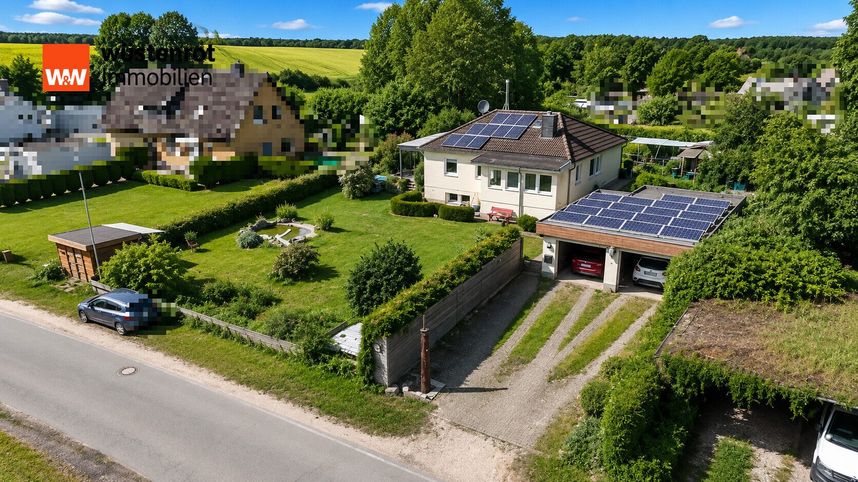Blick aus Süd-Osten Immobilienangebot - Bissee - Alle - Ihr Wohlfühl-Haus - Wunderschöner Bungalow im malerischen Bissee