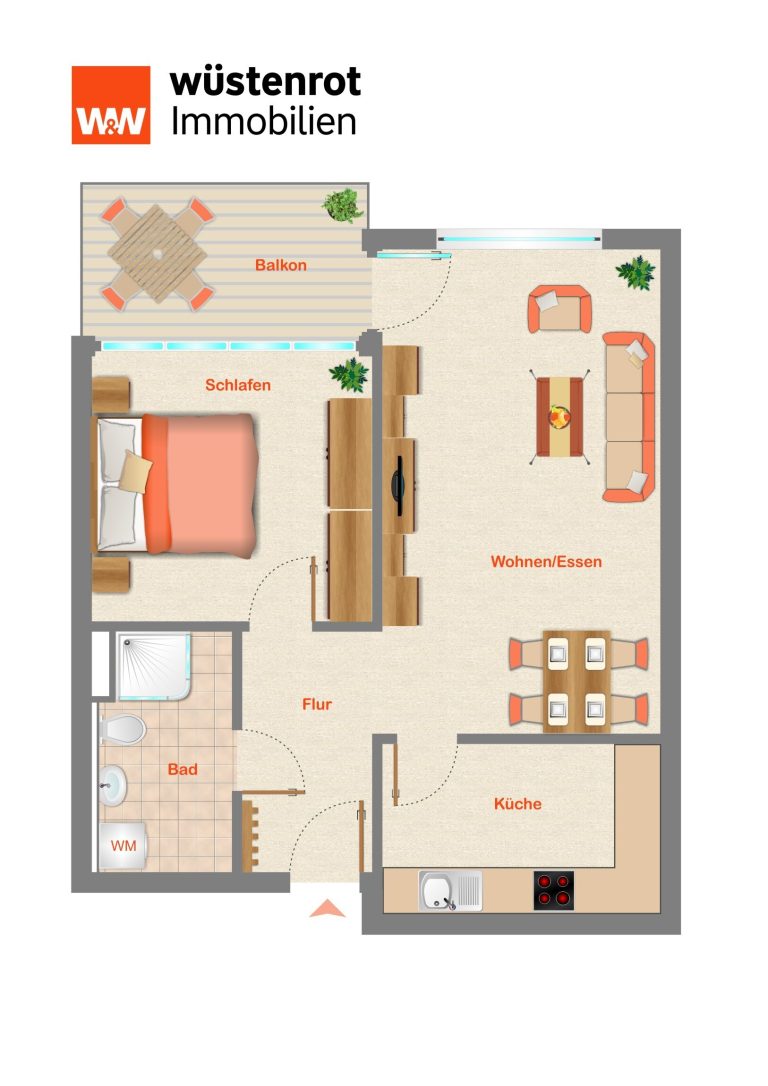 Immobilienangebot - Gaildorf - Alle - Vermietete, attraktive 2-Zimmer-Seniorenwohnung mit Tiefgaragenstellplatz in stadtnaher Wohnlage