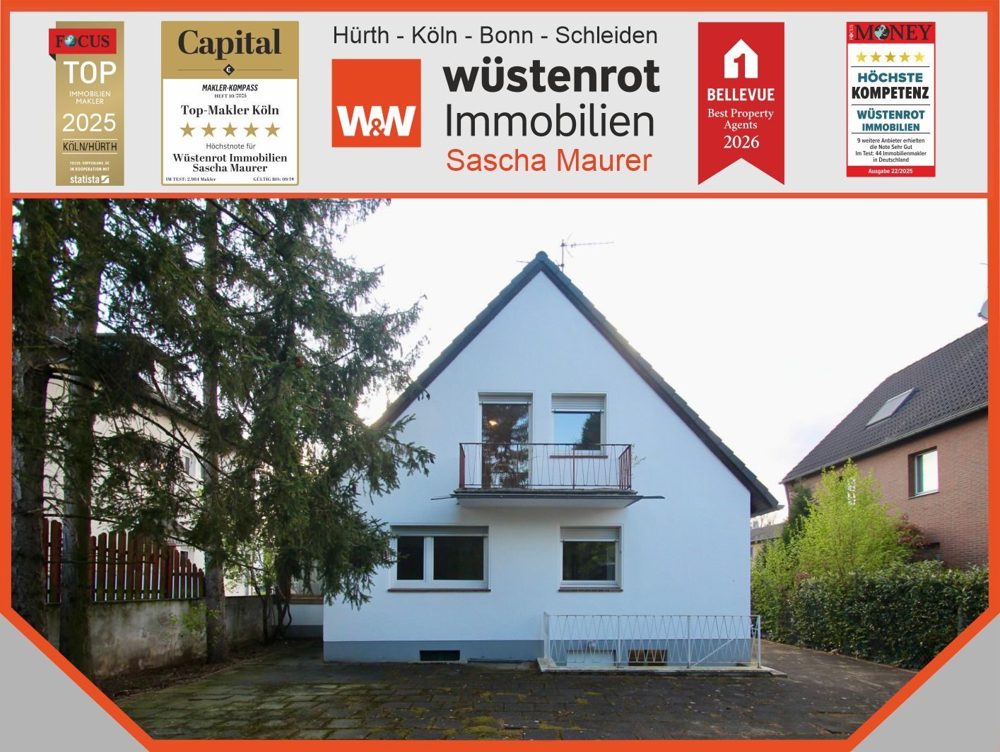 Startbild Immobilienangebot - Köln - Alle - VERKAUFT: Mit 3D-Rundgang: Ein- bis Zweifamilienhaus in Köln mit weiterem Grundstück