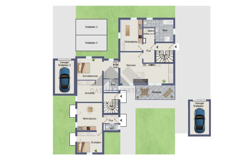 Immobilienangebot - München-Allach - Alle - Seltene Gelegenheit in München-Allach: Fünfparteienhaus mit traumhaftem Grundstück, Pool und Garten