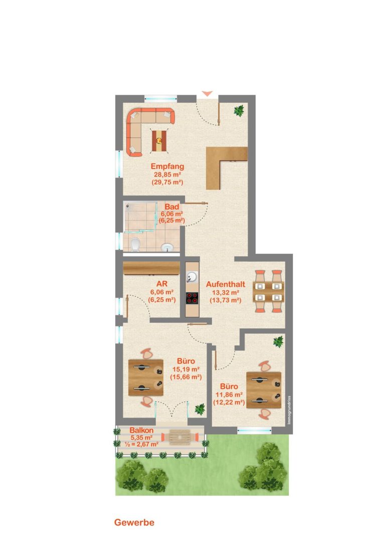 Immobilienangebot - Wadern / Nunkirchen - Alle - Provisionsfrei!!! Moderne Gewerbeeinheit mit 84 m² und Terrasse – Erstbezug in Wadern-Nunkirchen