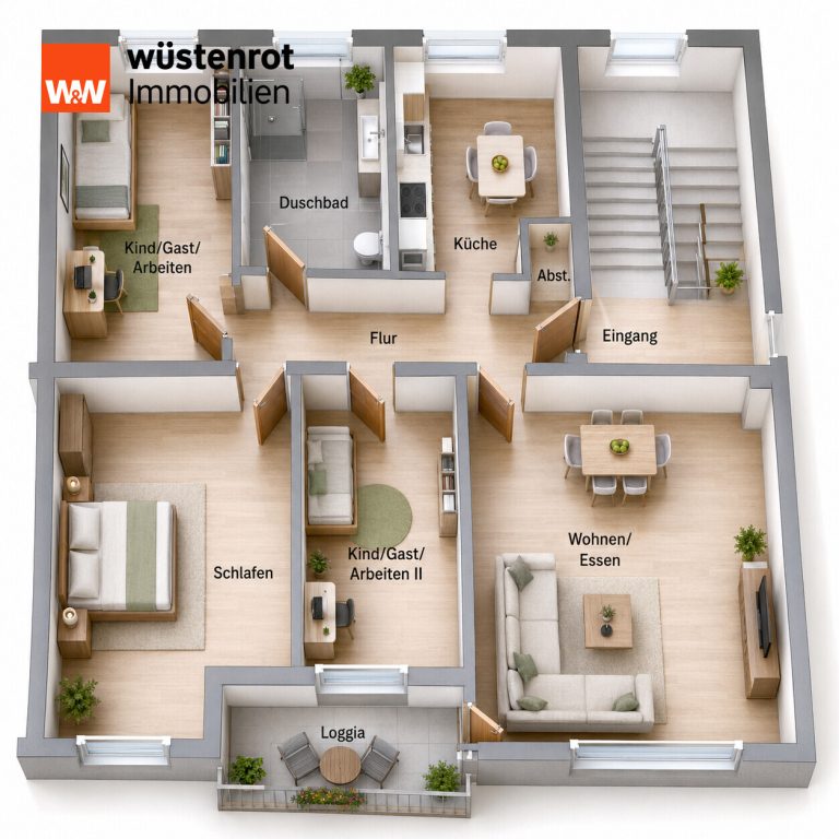 Immobilienangebot - Fulda - Alle - Die Zukunftswohnung in Fulda! 4-ZKB, Hochparterre, modernisiert, vermietet und mit Süd-West-Loggia!