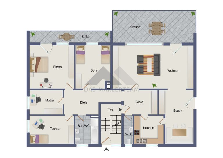 Immobilienangebot - Oberhaching - Alle - Gepflegtes 5-Familienhaus auf großzügigem Grundstück
