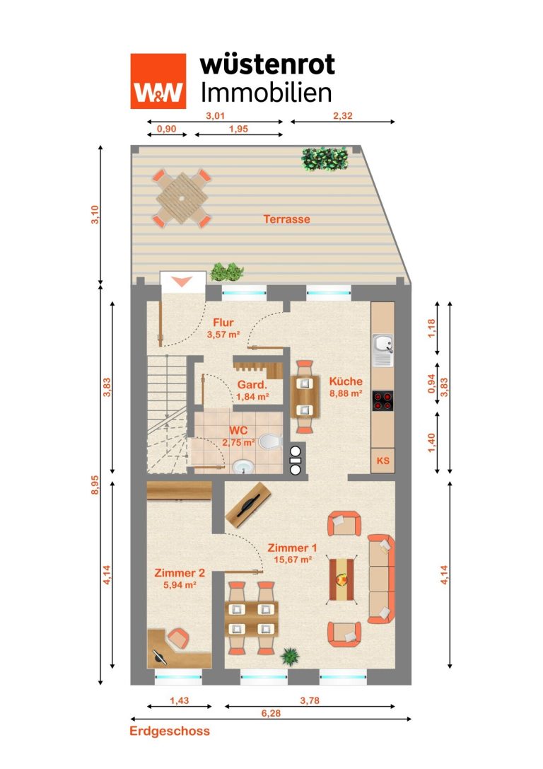 Immobilienangebot - Jüterbog - Alle - Modernisiert & bezugsbereit – charmante Doppelhaushälfte mit Garten in Jüterbog