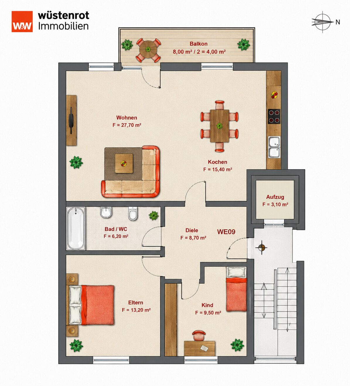 Immobilienangebot - Offenbach - Alle - 77 m² Komfort mit Fußbodenheizung | Balkon, Gartennutzung, KfW-70-Standard & TG-Stellplatz möglich