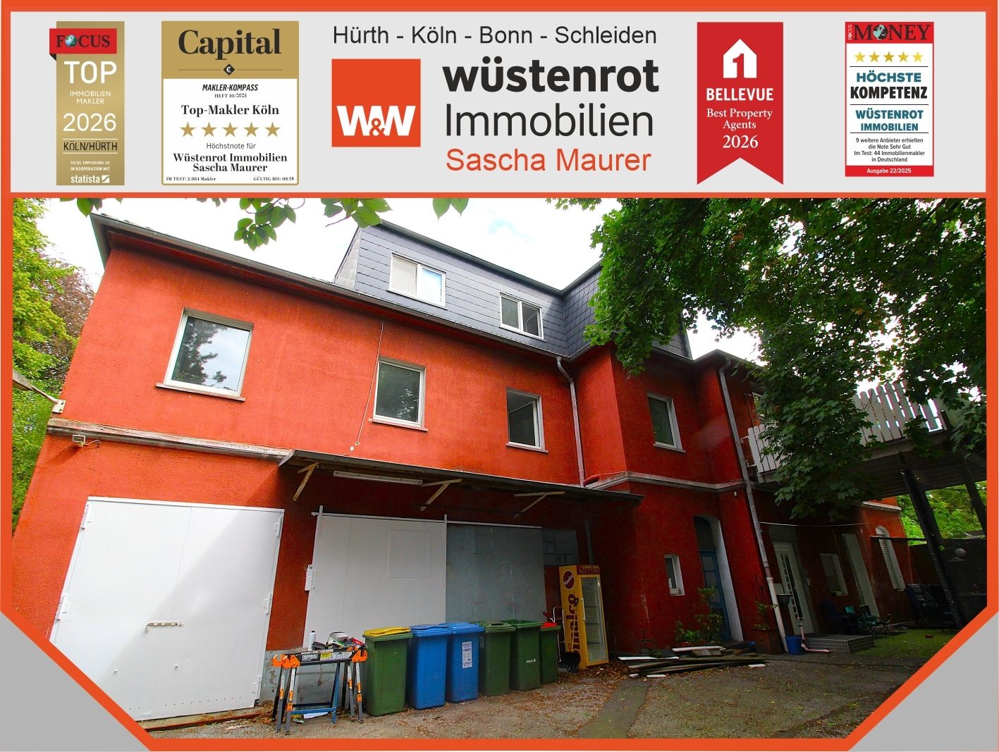Immobilienangebot - Oberhausen - Alle - Handwerker aufgepasst! Wohn- Geschäftshaus mit drei Einheiten plus Lager und Garage. Top Grundstück!
