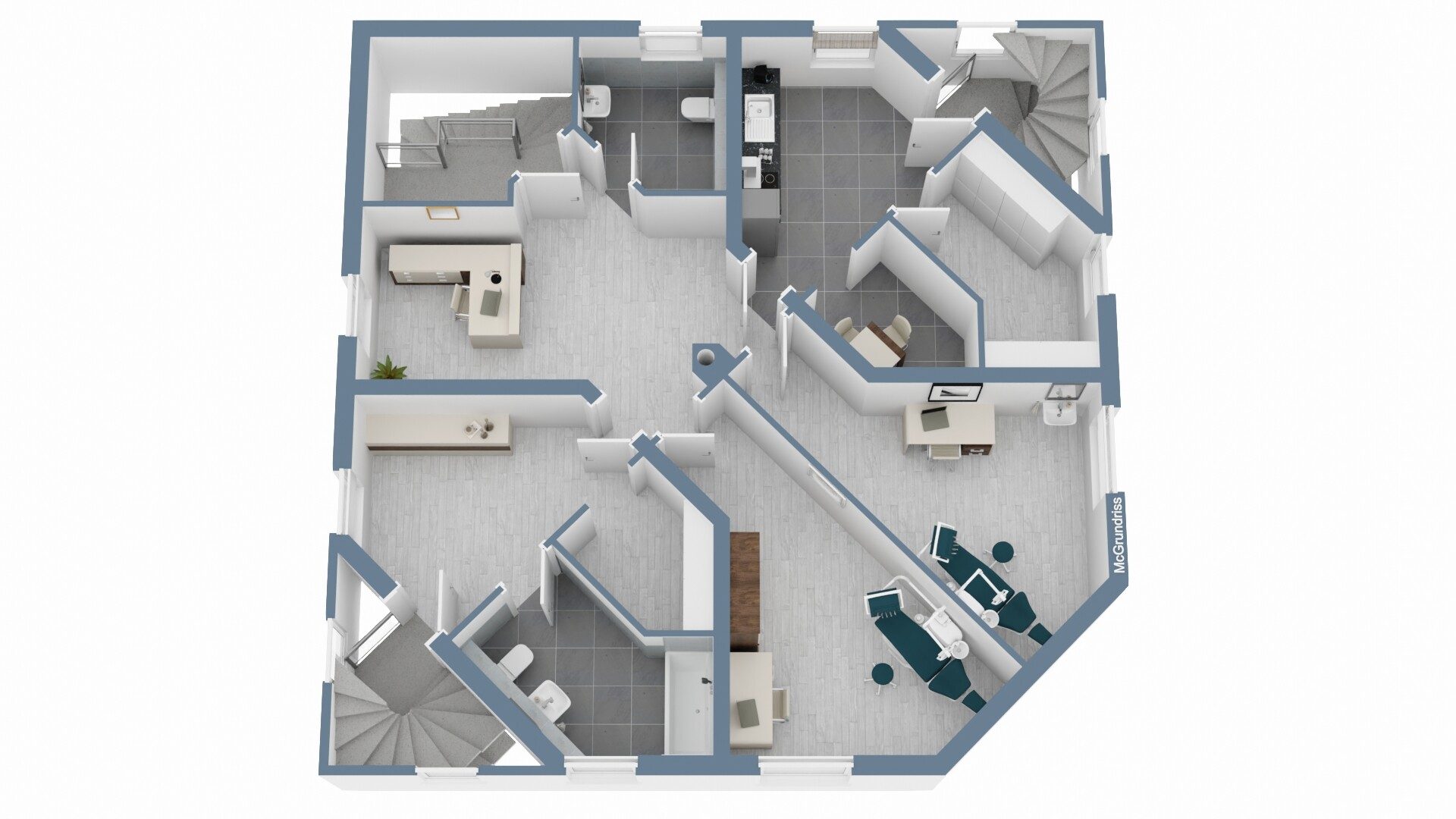Immobilienangebot - Haßloch - Alle - Wohn- und Geschäftshaus mit 2 WE, 3 Gewerbeeinheiten, 5 Garagen und 12 Stellplätzen in Haßloch