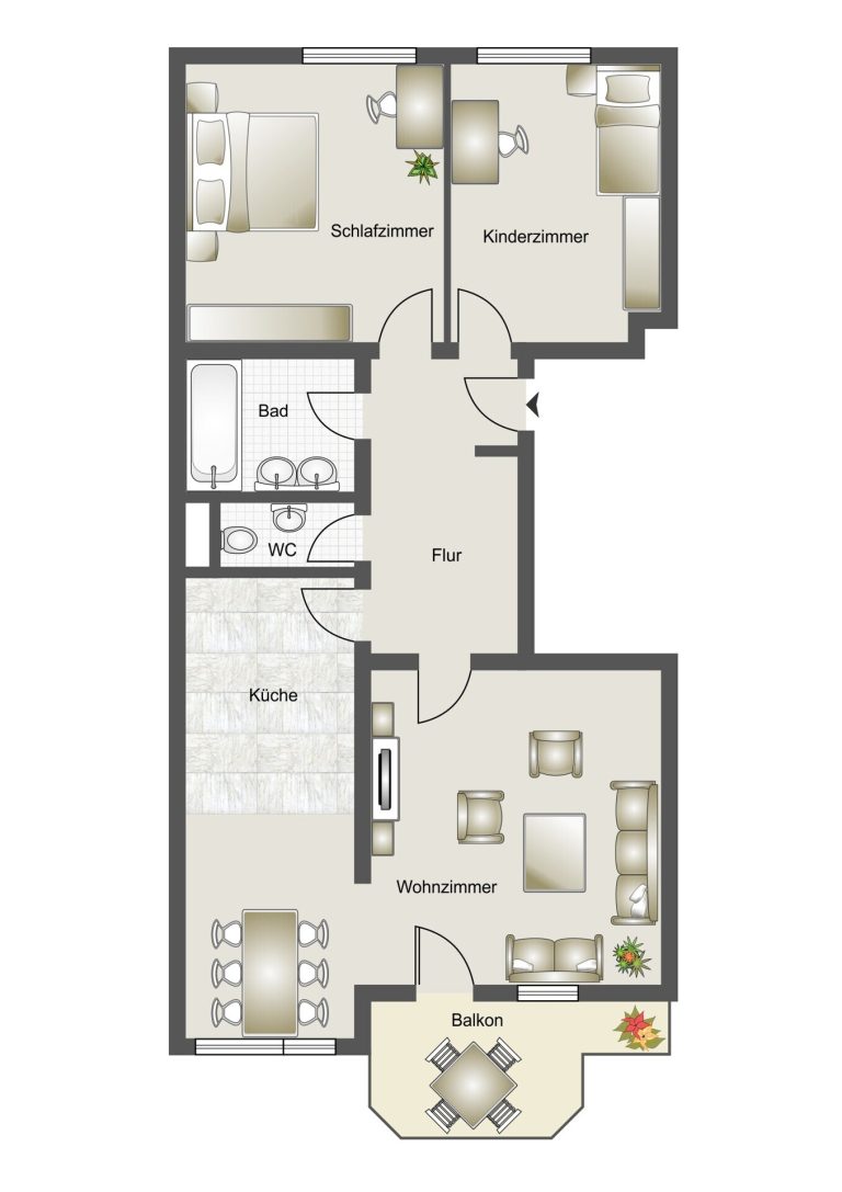 Immobilienangebot - Neckarsulm - Alle - Bezugsfreie 3,5-Zimmer-Wohnung im 4. OG mit Aufzug, großem Balkon und ruhiger Lage in Sackgasse