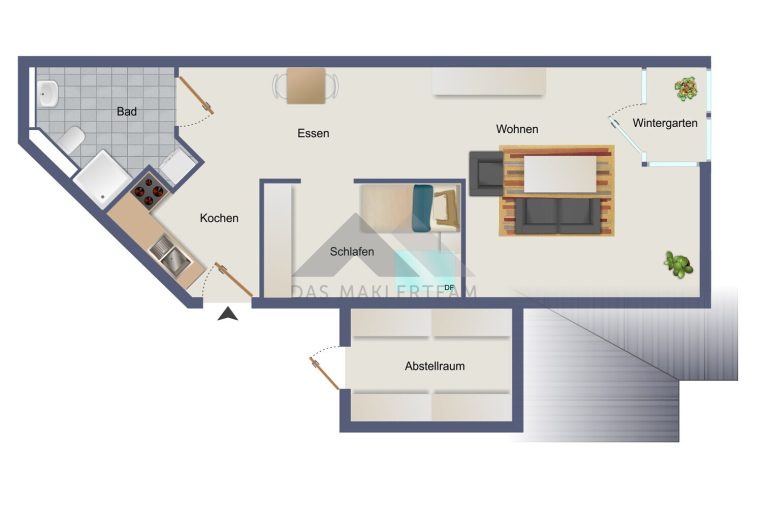 Immobilienangebot - Dießen am Ammersee - Alle - Charmante 2-ZKB-Dachgeschosswohnung – mit Wintergarten, Aufzug und Kellerabteil
