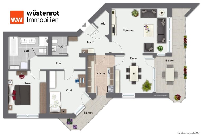 Immobilienangebot - Biberach an der Riß - Alle - Großzügig wohnen – gepflegte 3,5 Zi-Wohnung mit 2 Balkonen & TG-Stellplatz