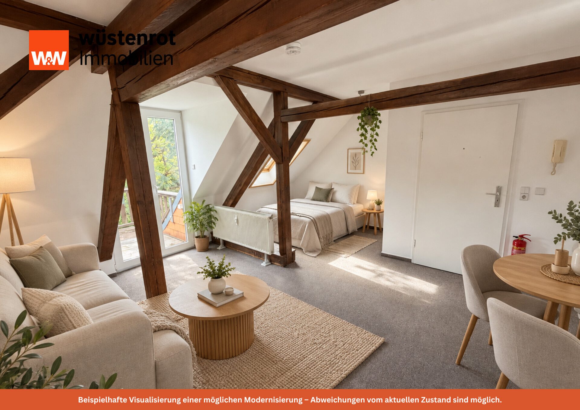 Immobilienangebot - Altes Lager - Alle - Kompakte 1-Zimmer-Dachgeschosswohnung mit Balkon in Altes Lager