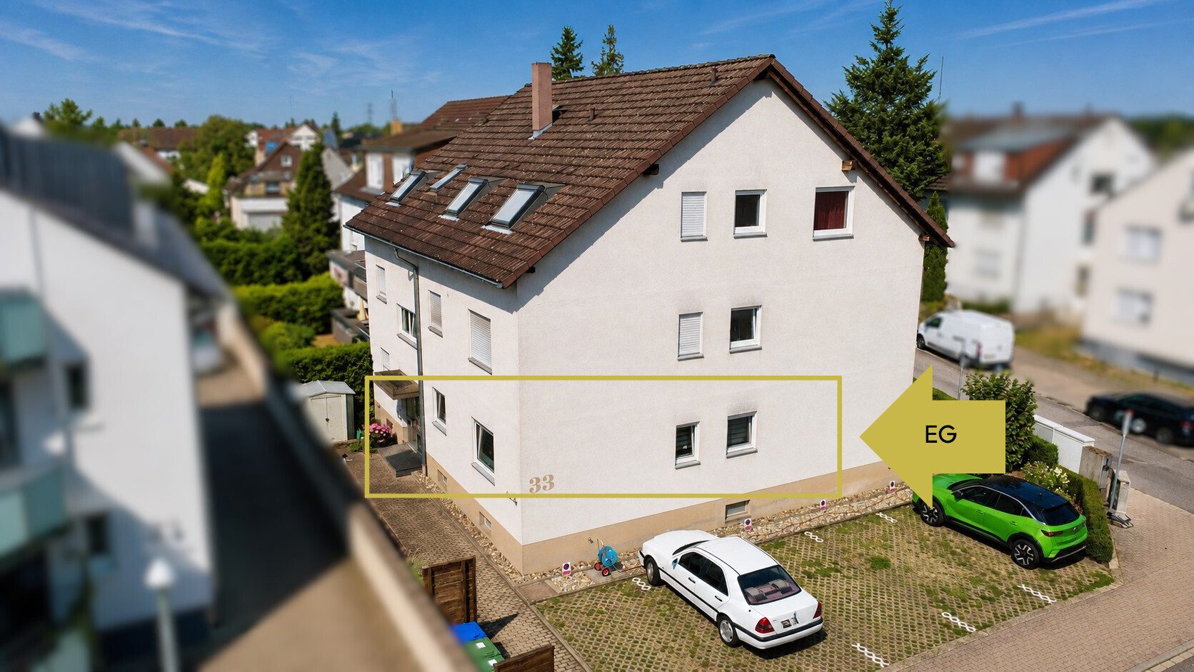 Immobilienangebot - Eggenstein-Leopoldshafen - Alle - Gepflegte 2-Zimmer-Erdgeschosswohnung mit Tageslichtbad und Stellplatz - Bezugsfrei