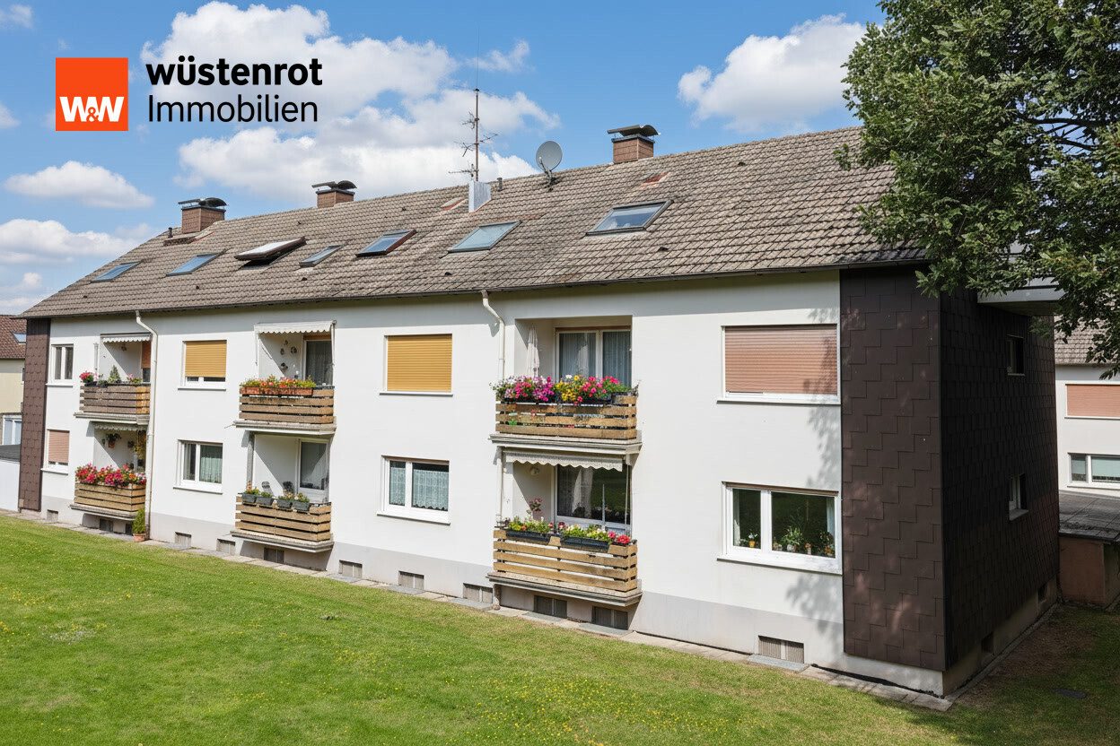 Immobilienangebot - Bielefeld / Stieghorst - Alle - 74 qm mit Gestaltungspotenzial – freie 3-Zimmer-Wohnung mit Balkon und Garage in Bielefeld-Stieghorst