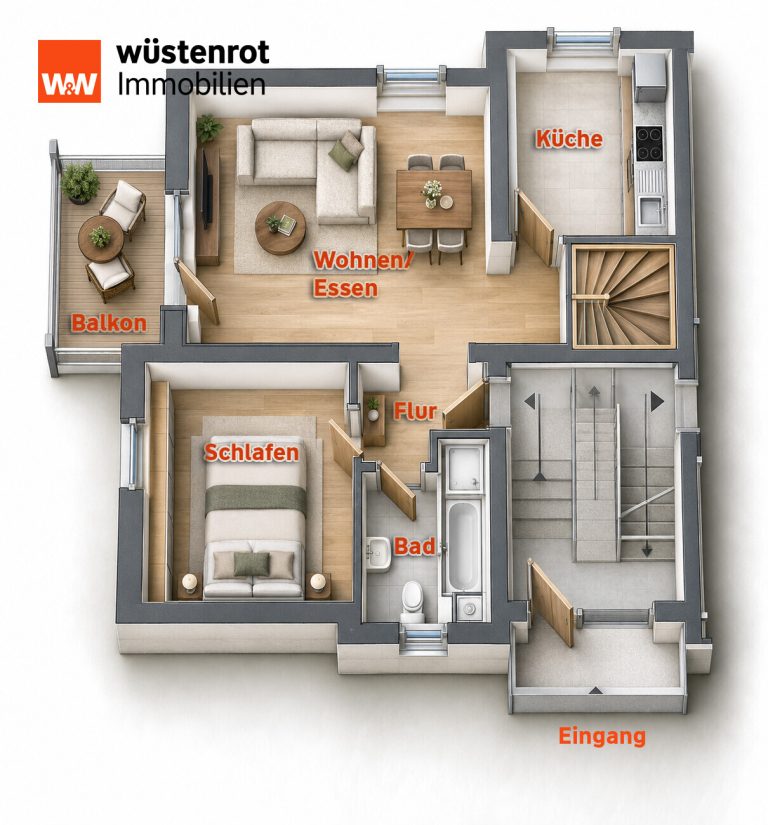 Immobilienangebot - Gelnhausen / Hailer - Alle - Gelnhausen-Hailer: Wohnen auf zwei Ebenen - mit Terrasse, Balkon und Ihrem eigenen Gartenbereich!!