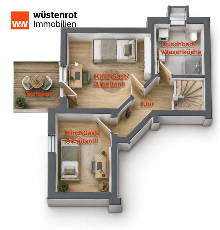 Immobilienangebot - Gelnhausen / Hailer - Alle - Gelnhausen-Hailer: Wohnen auf zwei Ebenen - mit Terrasse, Balkon und Ihrem eigenen Gartenbereich!!