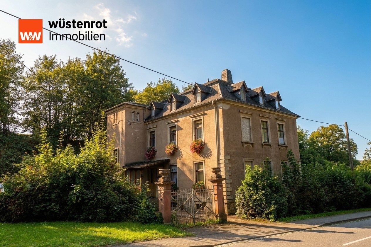 Immobilienangebot - Lunzenau / Cossen - Alle - Historische Villa mit Wald, Oase & großem Grundstück – Wohnen, Arbeiten & Vermieten