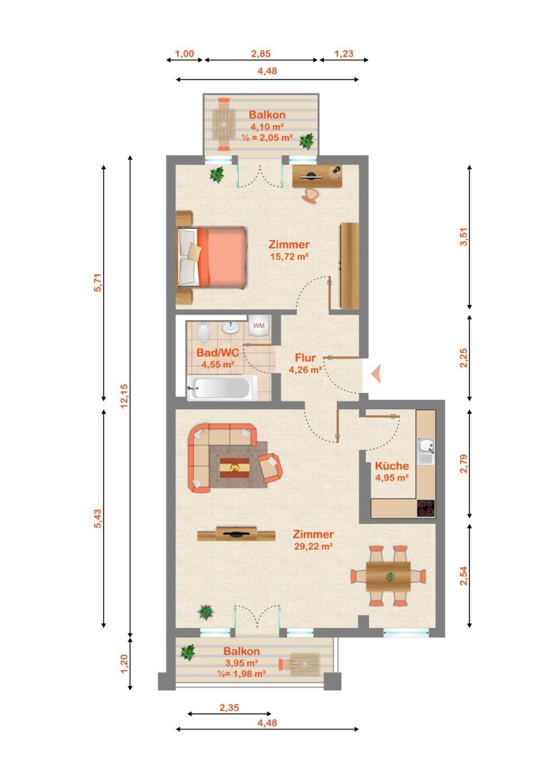 Immobilienangebot - Berlin Friedrichshain - Alle - BEZUGSFREI ab 01.12.26 Lichtdurchflutete Wohnung mit zwei Balkonen im Herzen von Berlin zu verkaufen